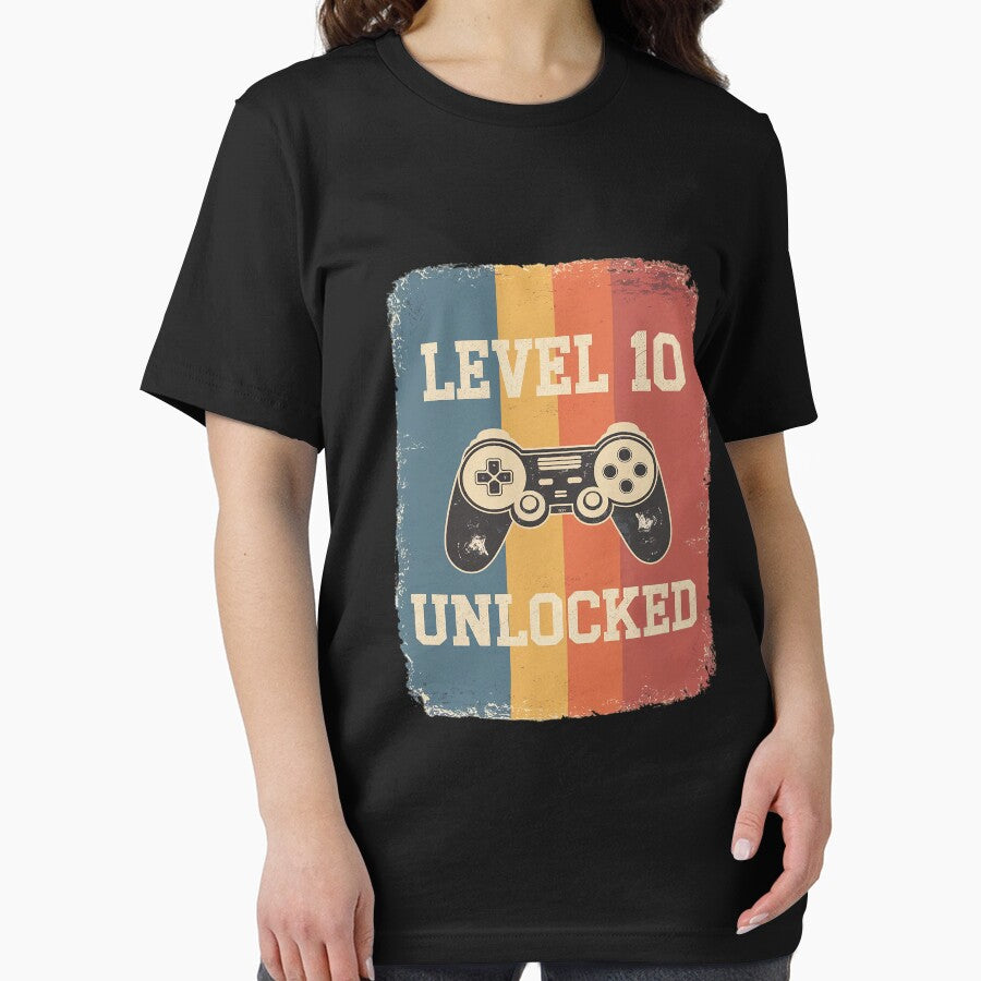 Level 10 Unlocked Video Gamer 10 Year Old 10th Birthday by DigitaldeligArt