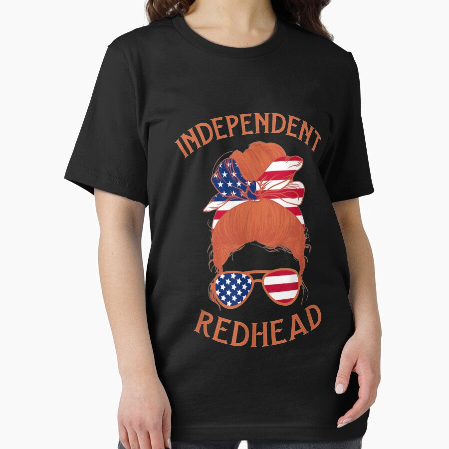 Independent Redhead Fourth of July Patriotic American Flag by miriamee