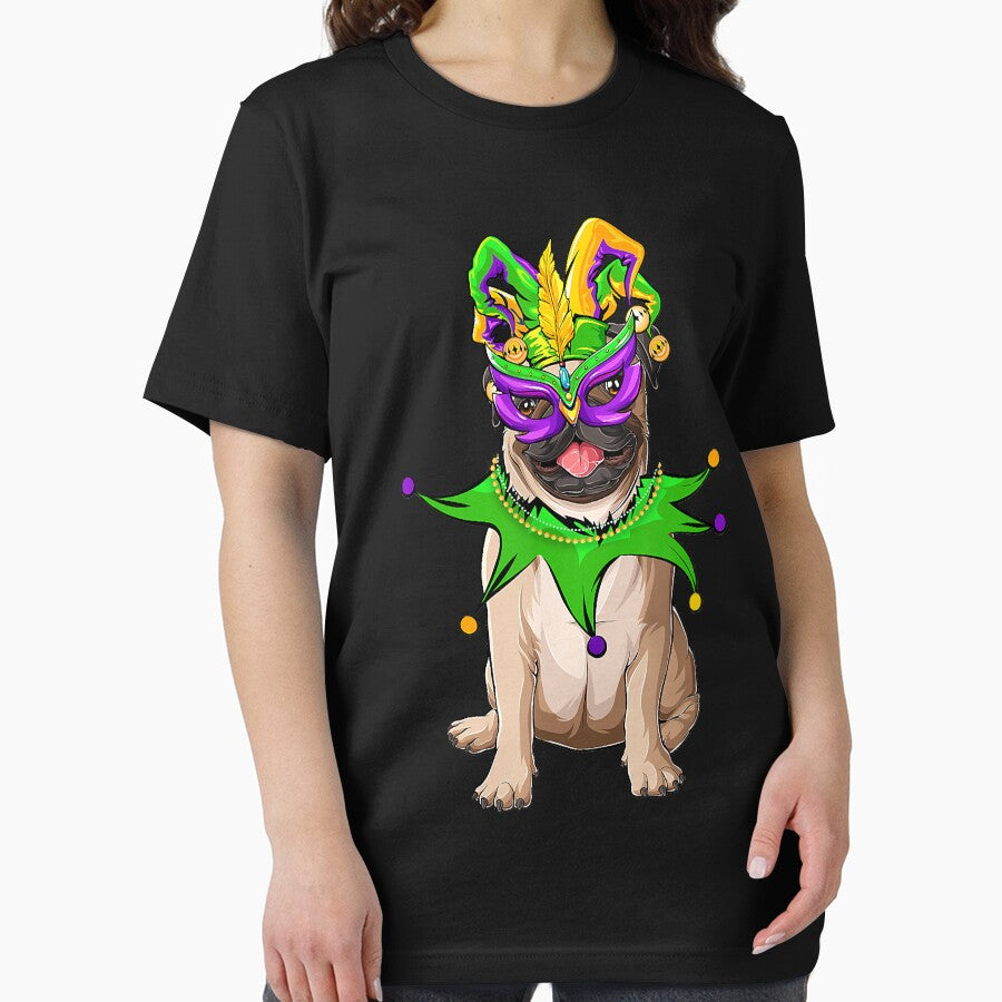 Pug Dog Mardi Gras Mask Hat Bead Funny Costume by BrandyBare