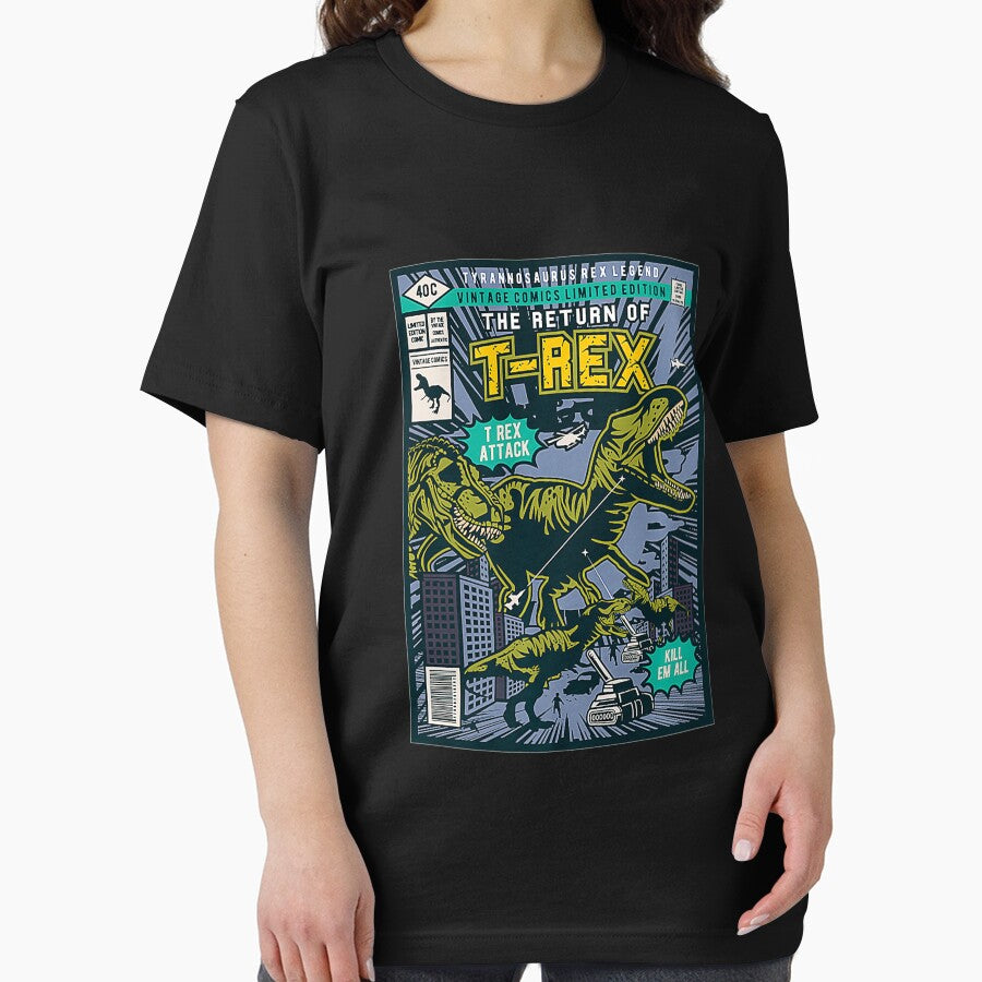 TRe Dinosaur Attack Comic Book Retro Fantasy Cartoon Kids Premium by alarmbitter