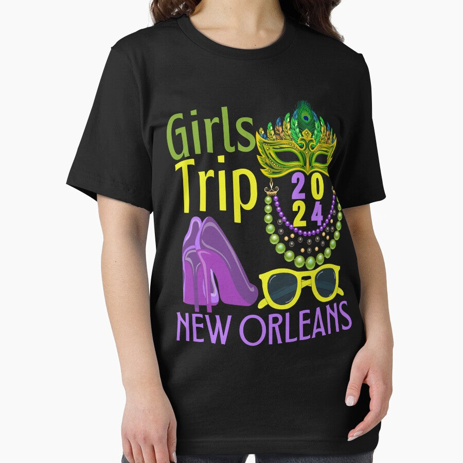 Girls Trip New Orleans 2024 Mardi Gras Mask Friends Vacation Birthday Party by WildAuraArt