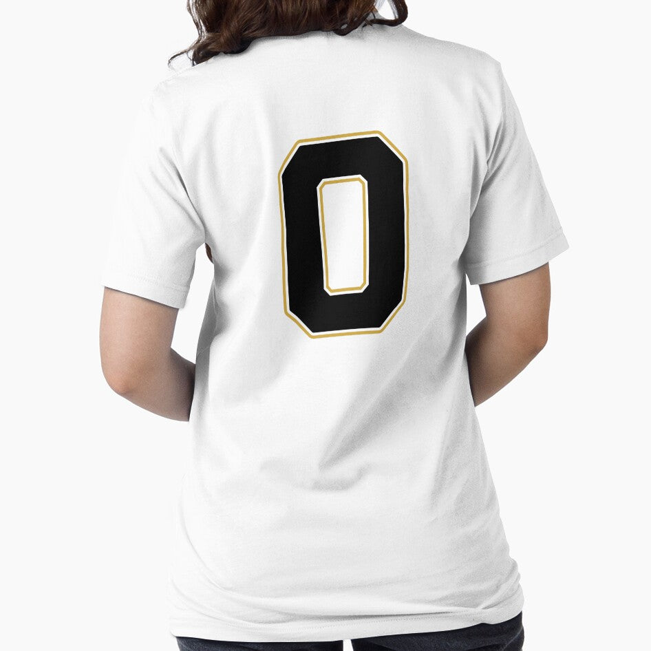 Jersey Number 0 / Player Shirt Number Zero (Black with Gold Outline) by STUDIO-72