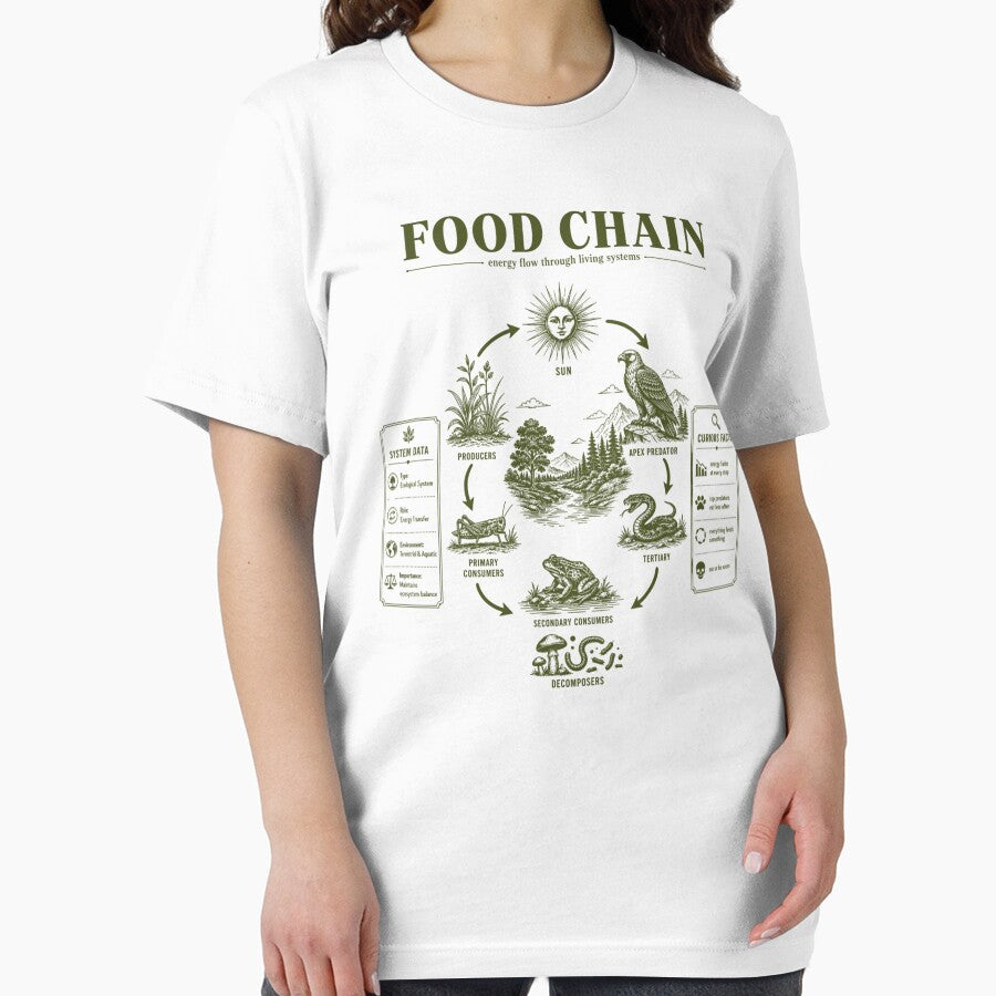 Vintage Science Food Chain Diagram Ecosystem Flow by FreshVibe Prints