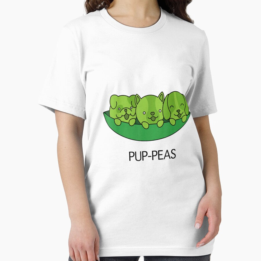 Pup-peas: Design with peas disguised as puppies in a shell by Bethemostbeauti