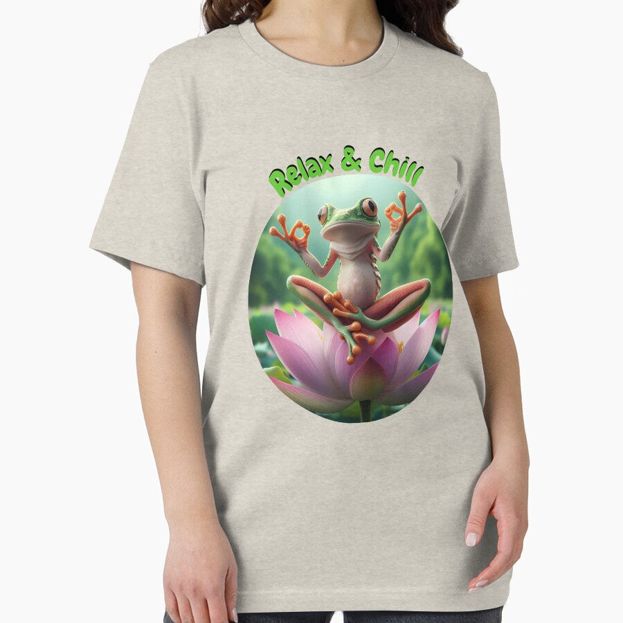 Relax & Chill Frog in the Lotus by Toms Tee