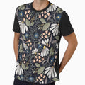 Best Seller -Navy Blue flowers design printed by Minhal's Artful  Impressions