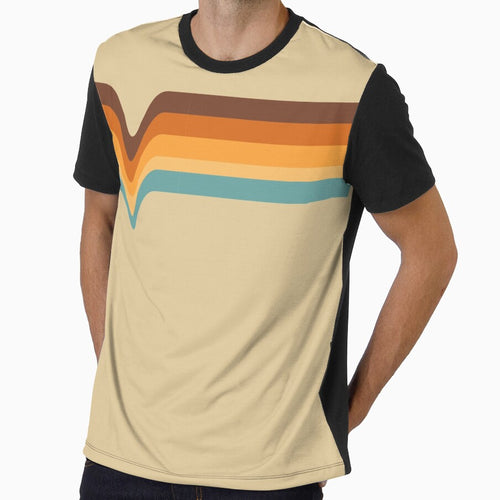 70s 70’s Stripes Brown Orange Yellow Cream Beige Tan Blue by ShamusSleuth