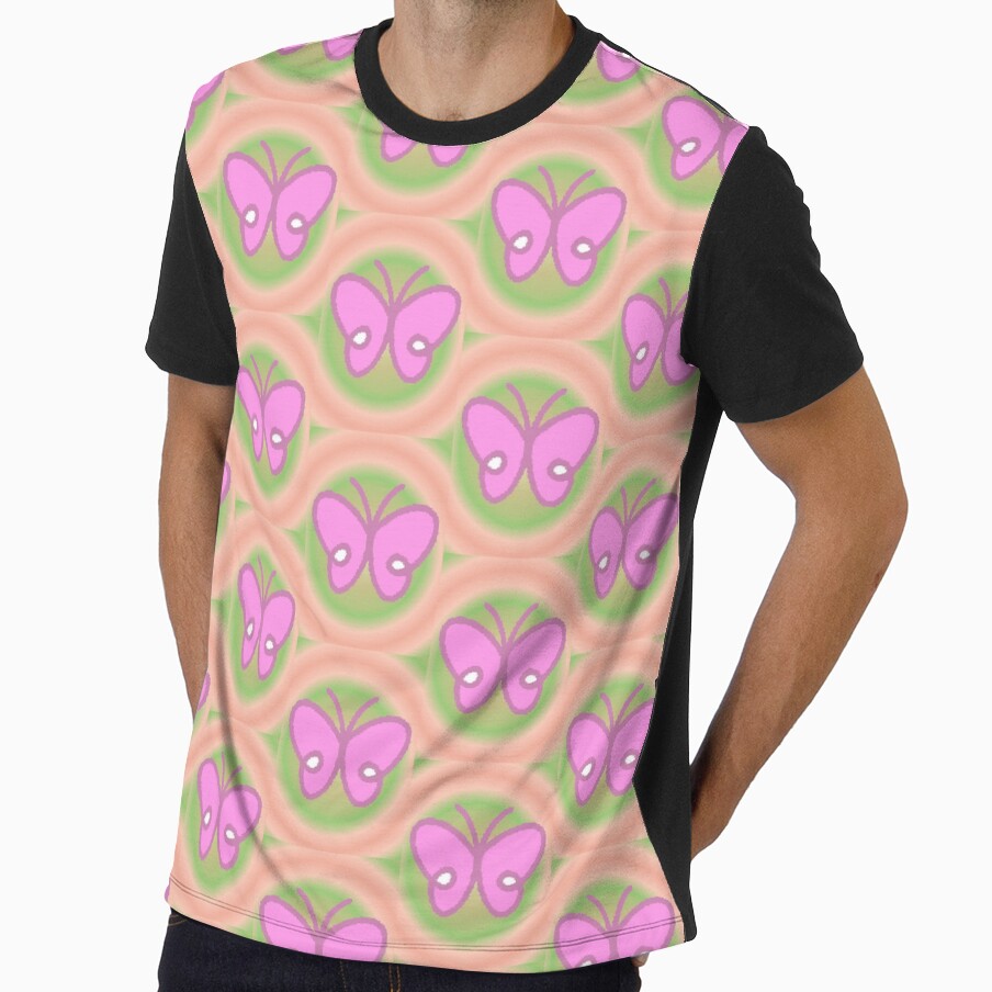 Pink Butterfly Pattern with Pastel Background – Soft and Aesthetic Decorative Design by AstronautMerch