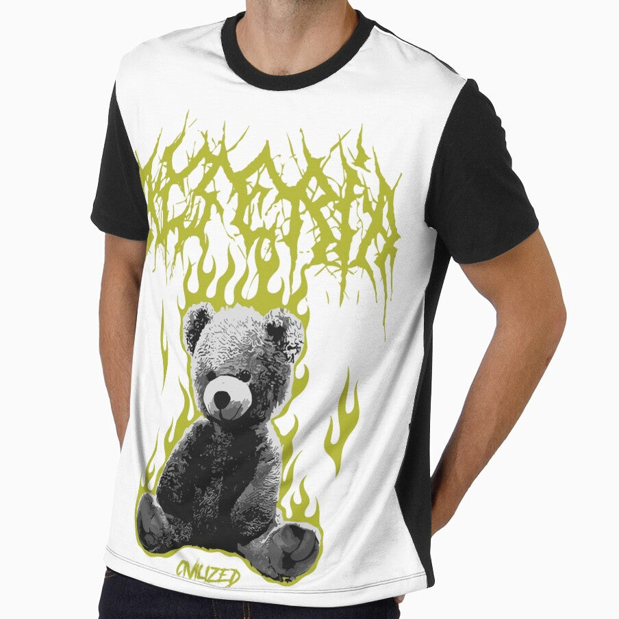 Teddy Bear on Fire Punk Streetwear by NF Designs Studio DTF