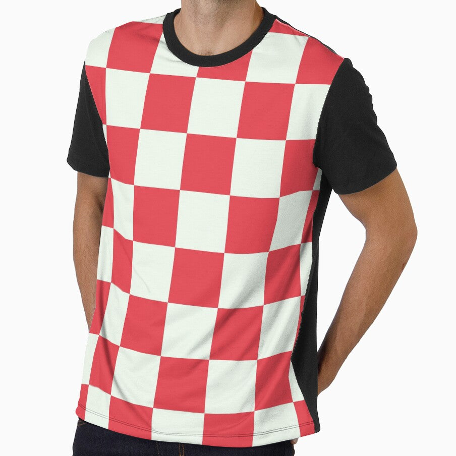 Pixel Retro Red Checkerboard Pattern by Zaya_art