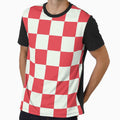 Pixel Retro Red Checkerboard Pattern by Zaya_art