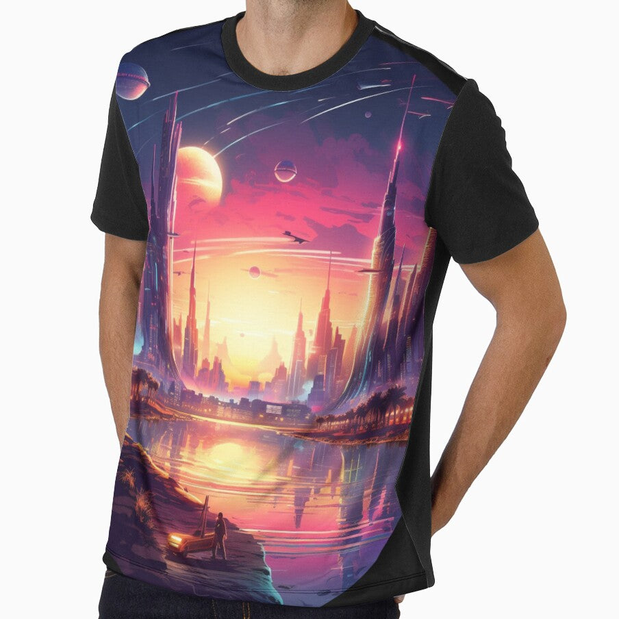 Futuristic Neon Cyber City by NicolasGlowArt
