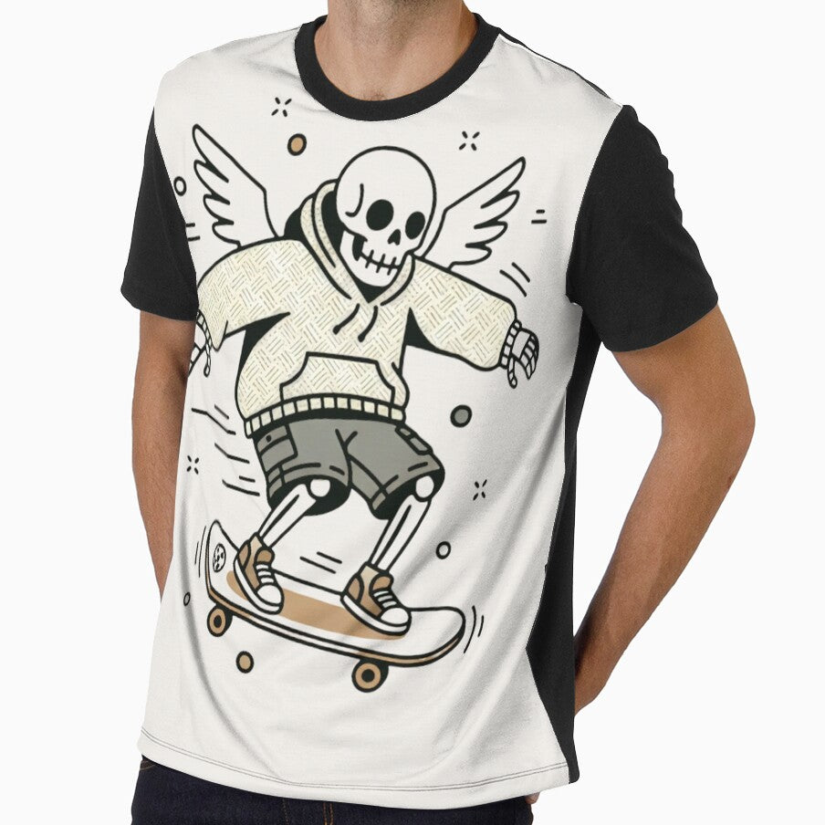 SKATEBOARDER | Minimalist Skeleton Streetwear Art by DEADLINE.