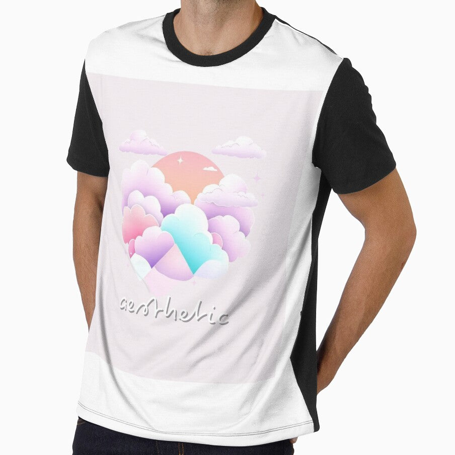 Aesthetic Pastel Clouds T-Shirt – Dreamy Soft Pink & Purple Vapor Aesthetic Tee by Gallery-yuuna