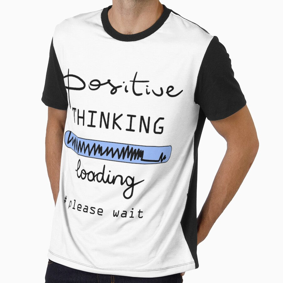 Positive thinking slogan,print,t shirt,Wall Tapestry,Clock,Duvets,Large Print Clothing,Standard Print Clothing by KARTICK DUTTA