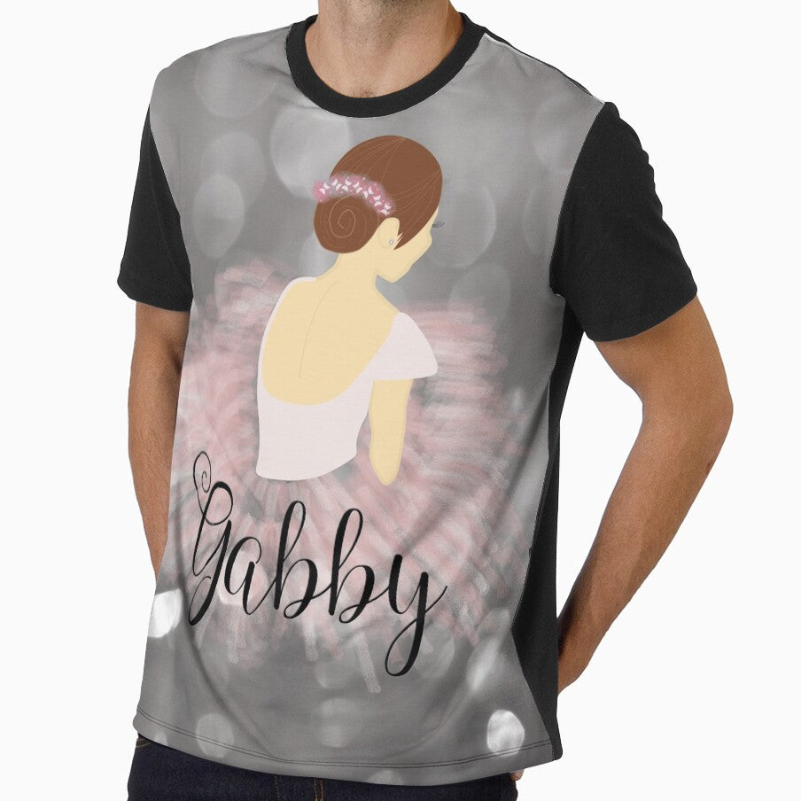Brunette Ballerina Girl Dancer Personalized Name GABBY by umeimages