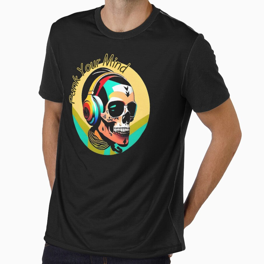 Punk Your Mind Skull with Headphones Artistic Design by Sanctum Cosmos