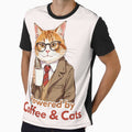 Powered by Coffee & Cats – Cute Cat Illustration Design by Ink & Soul