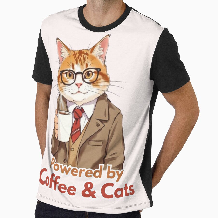 Powered by Coffee & Cats – Cute Cat Illustration Design by Ink & Soul