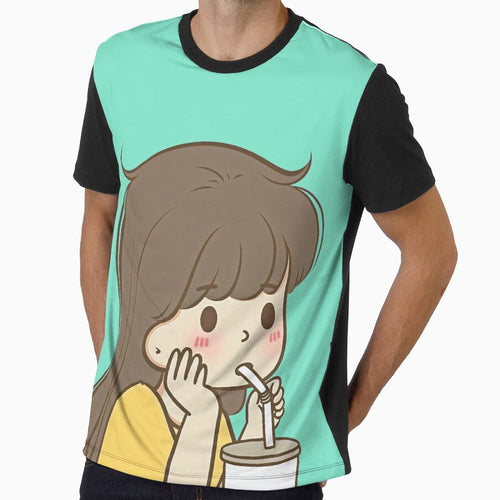 8 - Drinking Girl, cute cartoon couples design for children, for family, for brother and sister or for best friends. by 2AcesDesign
