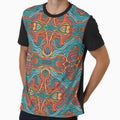 Abstract colorful hand drawn curly pattern design by Somberlain