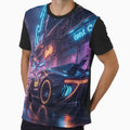 Neon Cyberpunk Sports Car on Futuristic Rainy City Streets – Sci-Fi Night Drive by pixelated_echoes