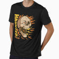 Haunted and Hollow Skull Shirt - Flaming Lightning Gothic Horror Skull Design for Halloween and Punk Rock Fans by DrawHandArt