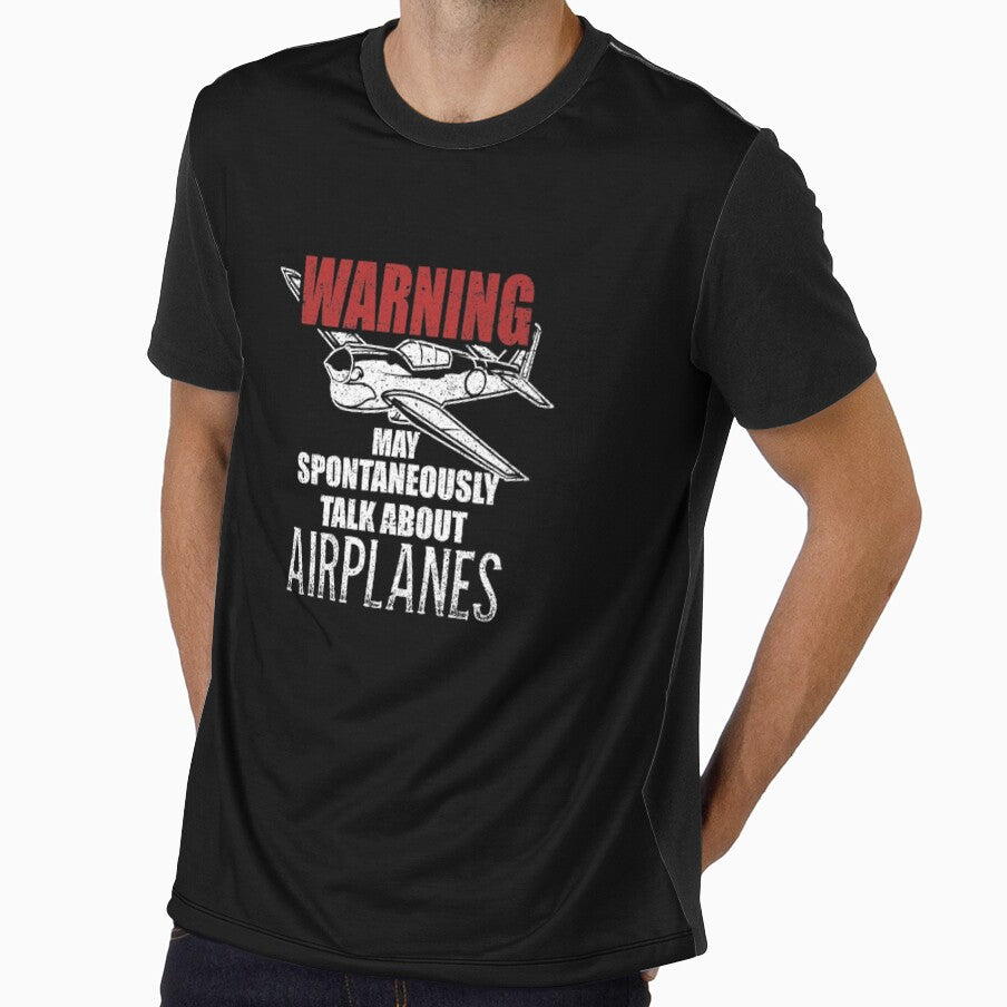 May Spontaneously Talk About Airplanes Pilot Warning Shirt by rturuytuyt