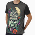 Mayan Warrior Mask with Flowers & Moon | Elysium Echoes Icon by Shift-Bloom