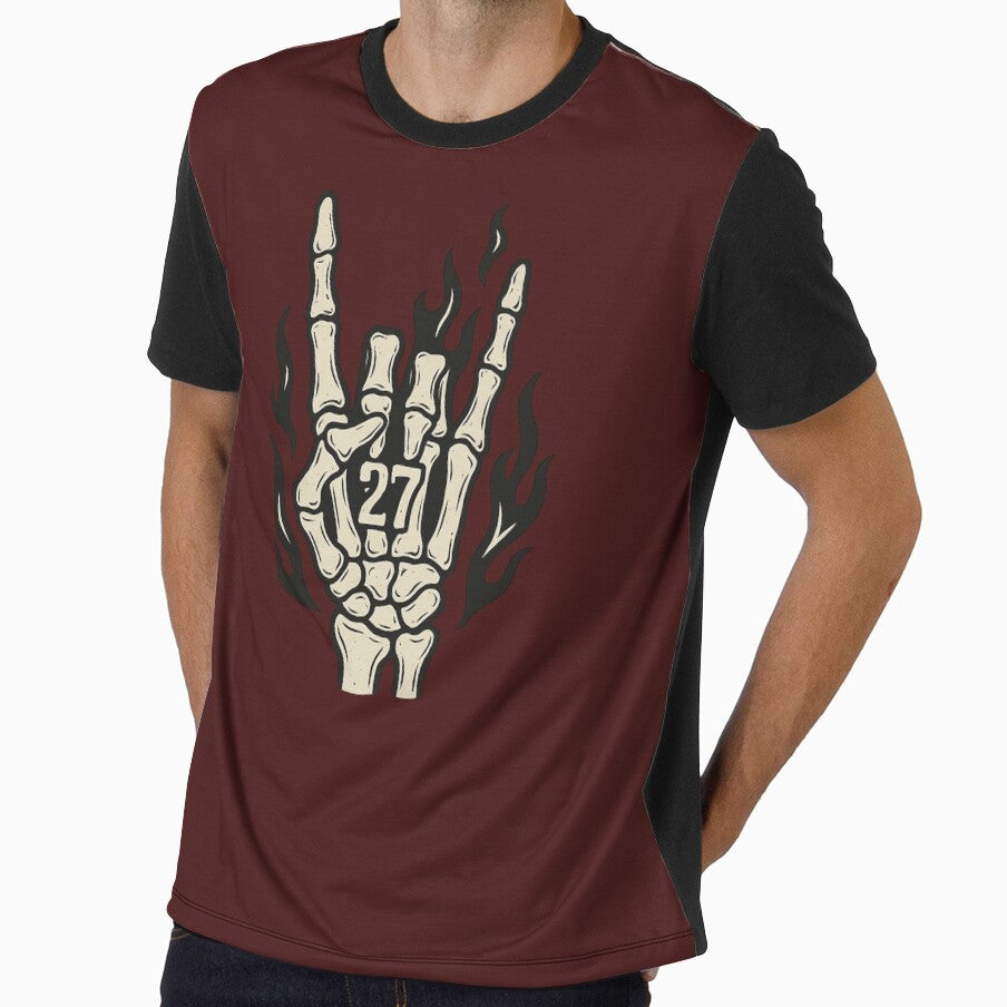 “Skeleton Hand 27 – Rock On Bones | Vintage Halloween Art” by FrameFlow
