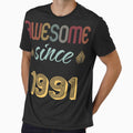 Vintage 1991 T-Shirt, Retro Awesome Since 1991 Birthday Tee, Unisex Soft Cotton Shirt, Cool 90s Nostalgia Gift Idea by johnharry3