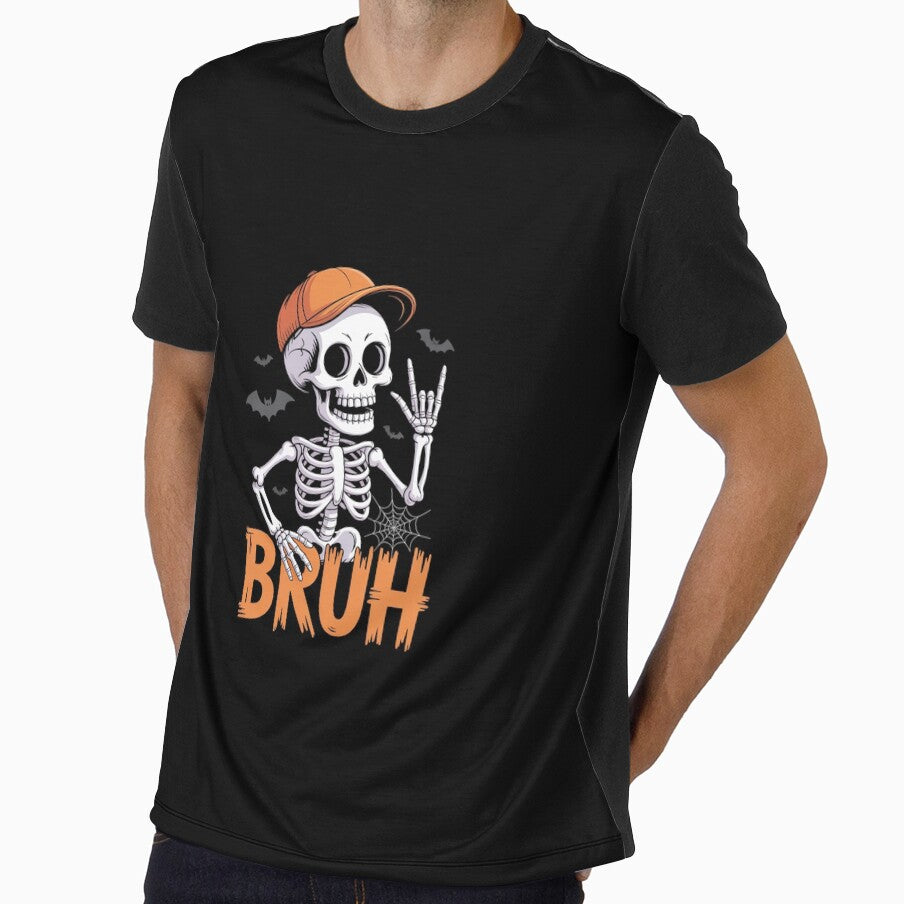 Cool Bruh Skeleton Rock On Funny Halloween Men Boys by ReadySide