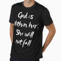 Womens God is within her she will not fall faith christian T-Shirt by spolayastore