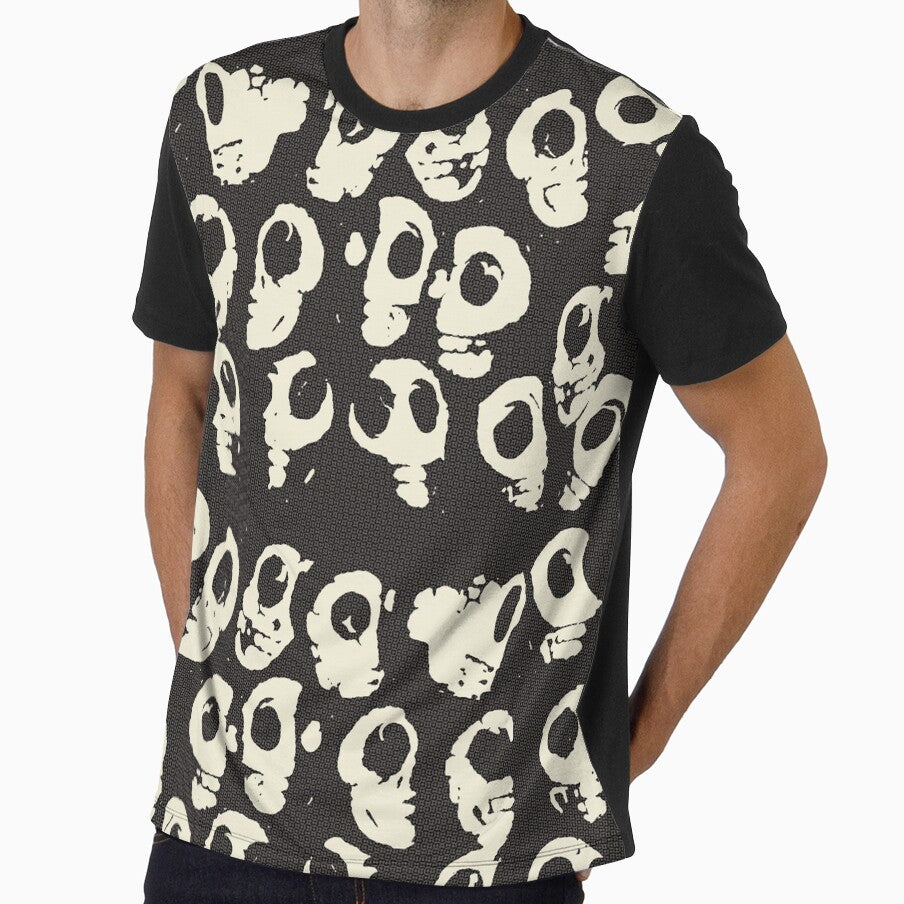 Skulls, skulls, wall patterns, gothic, Aztec, punk rock, Halloween by Luzi Illustrella