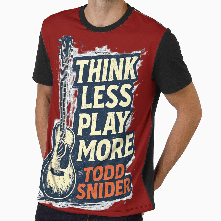 Think Less Play More Music – Todd Snider Inspired Outlaw Folk Guitar Shirt | Dispatch Games Aesthetic Musician Gift by zevorgue