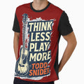 Think Less Play More Music – Todd Snider Inspired Outlaw Folk Guitar Shirt | Dispatch Games Aesthetic Musician Gift by zevorgue