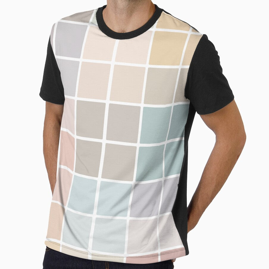 Minimalist Pastel Grid Pattern – Soft Modern Abstract Design by Moss and Moon Studio