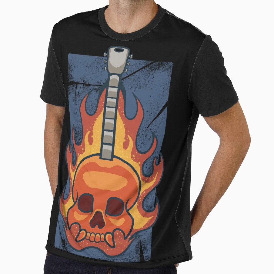 fiery skull guitar by Ushopfake