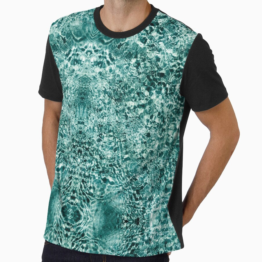 Water motif, reflection in bottle green by Psilographics