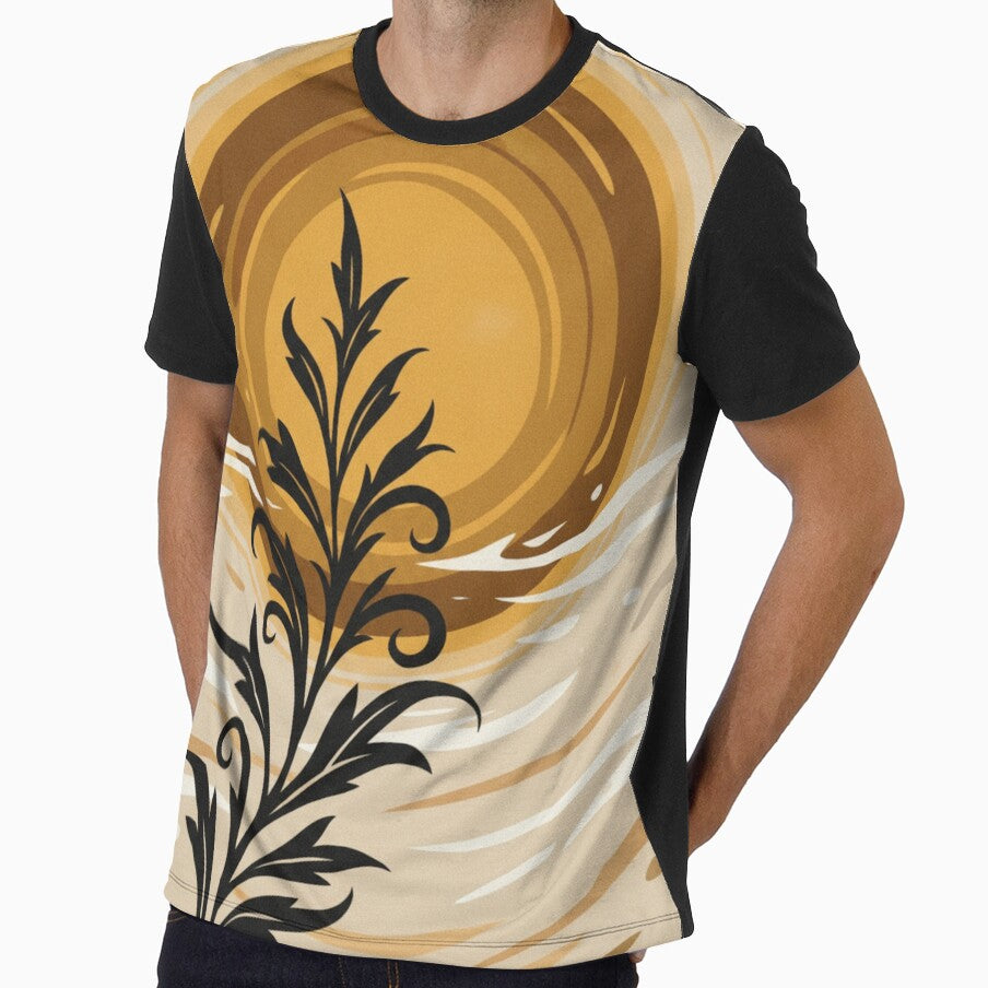 Golden Botanical Silhouette Harmony by PrintBreeze