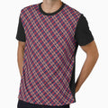 Retro Diagonal Houndstooth Seamless Pattern, POD Design, Red and Navy Print by KlarkiteTees