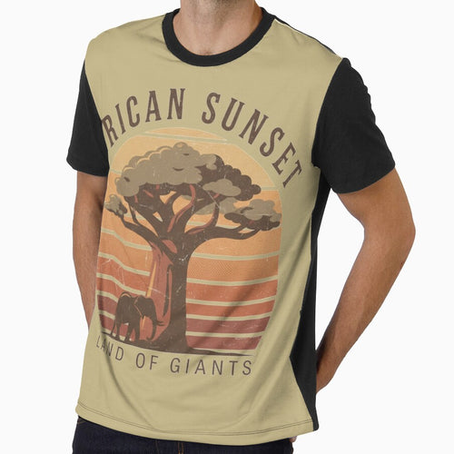 African Sunset Baobab Tree Vintage Streetwear – Savanna Nature Art by JonelCrafts