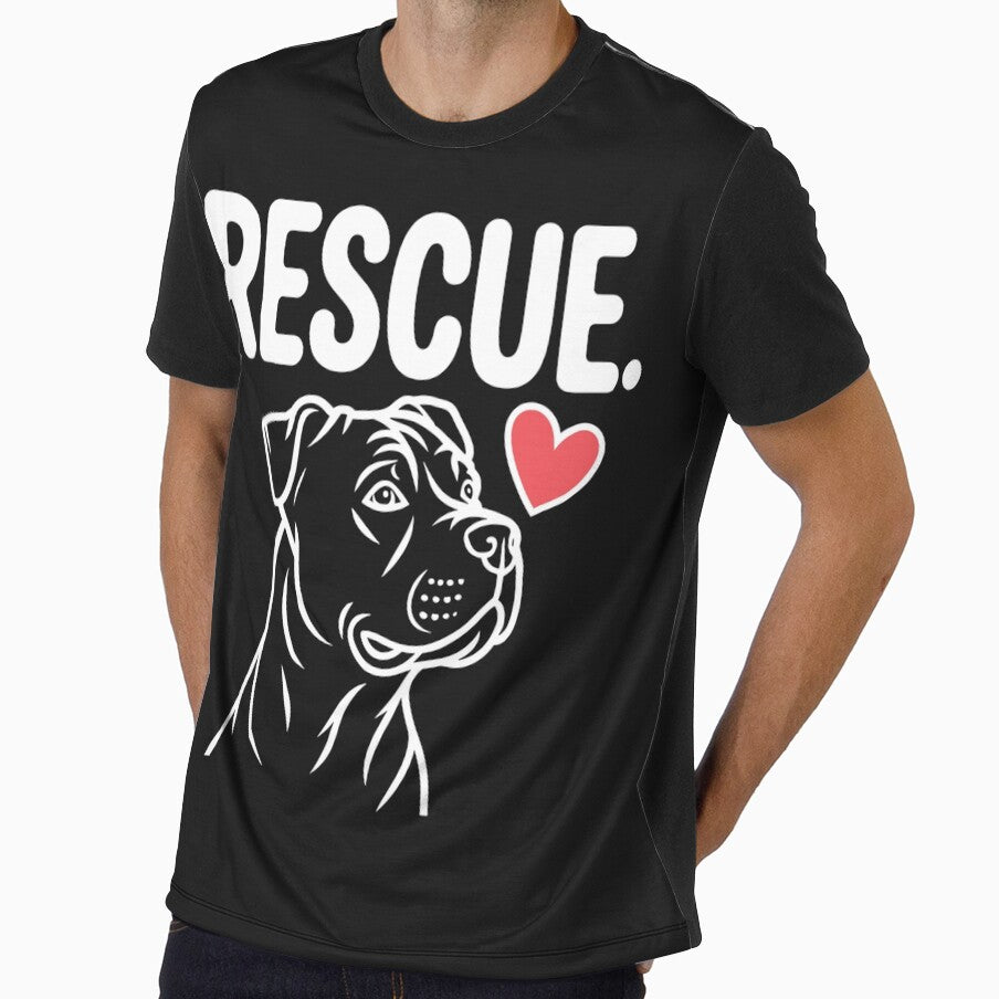 Rescue Cool Pitbull Design For Men Women Kids Dog Lover by CleoJames