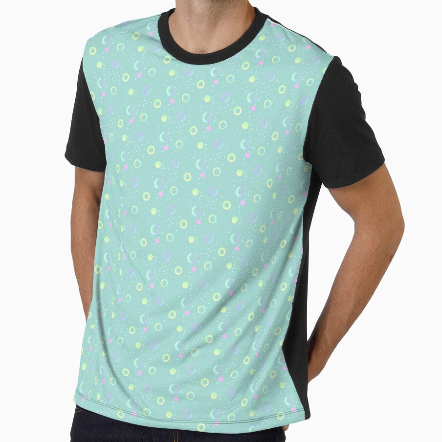 Cute pastel teal dotted | aesthetic soft teal circles and dots by lausn