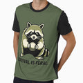 Survival Is Feral – Vintage Streetwear Raccoon Illustration by JonelCrafts