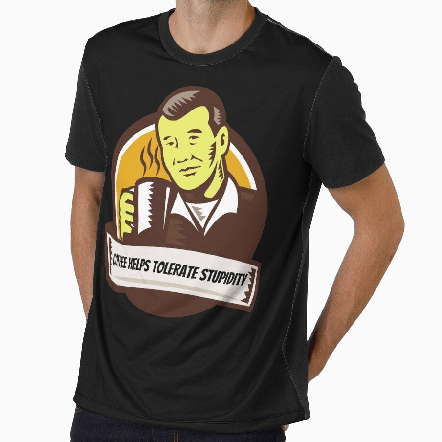 Coffee-Sarcastic Funny Coffee Helps Tolerate Stupidity,Gift For Dad,Gift For Grandpa by WW-Designz