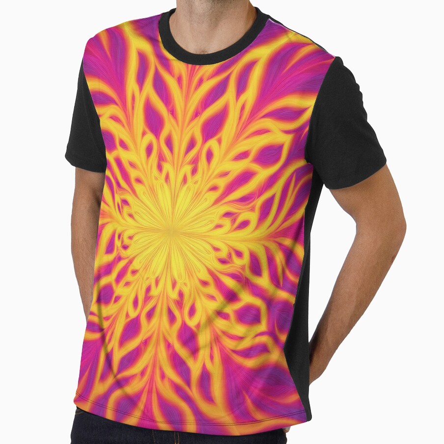Cool Mandala Effect in Purple, Orange & Yellow Sunset Gradient Abstract by Kodexstore