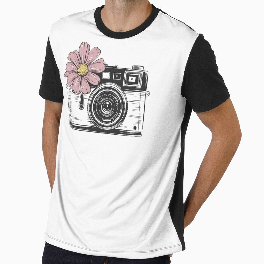 Vintage Camera with Pink Flower by jkrphoto