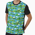 Retro 8-Bit Mountain Landscape | Y2K Gaming Aesthetic Pattern by casaloomaria