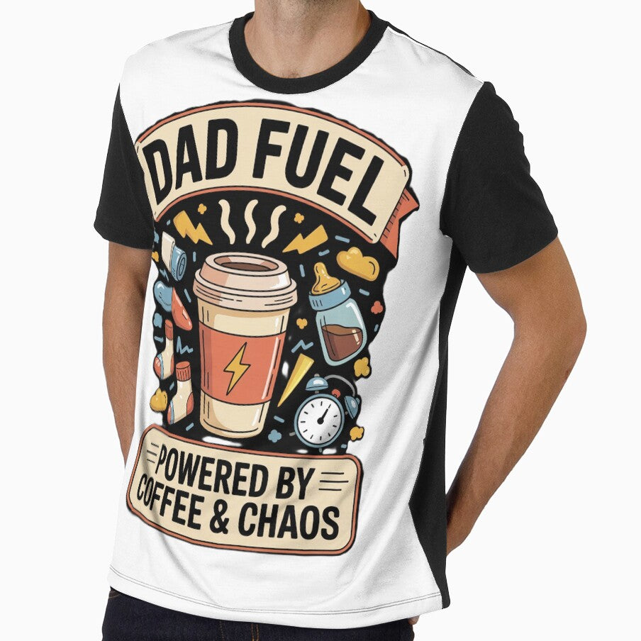 Dad Fuel Coffee Chaos Funny Quote Art by ibobo4656